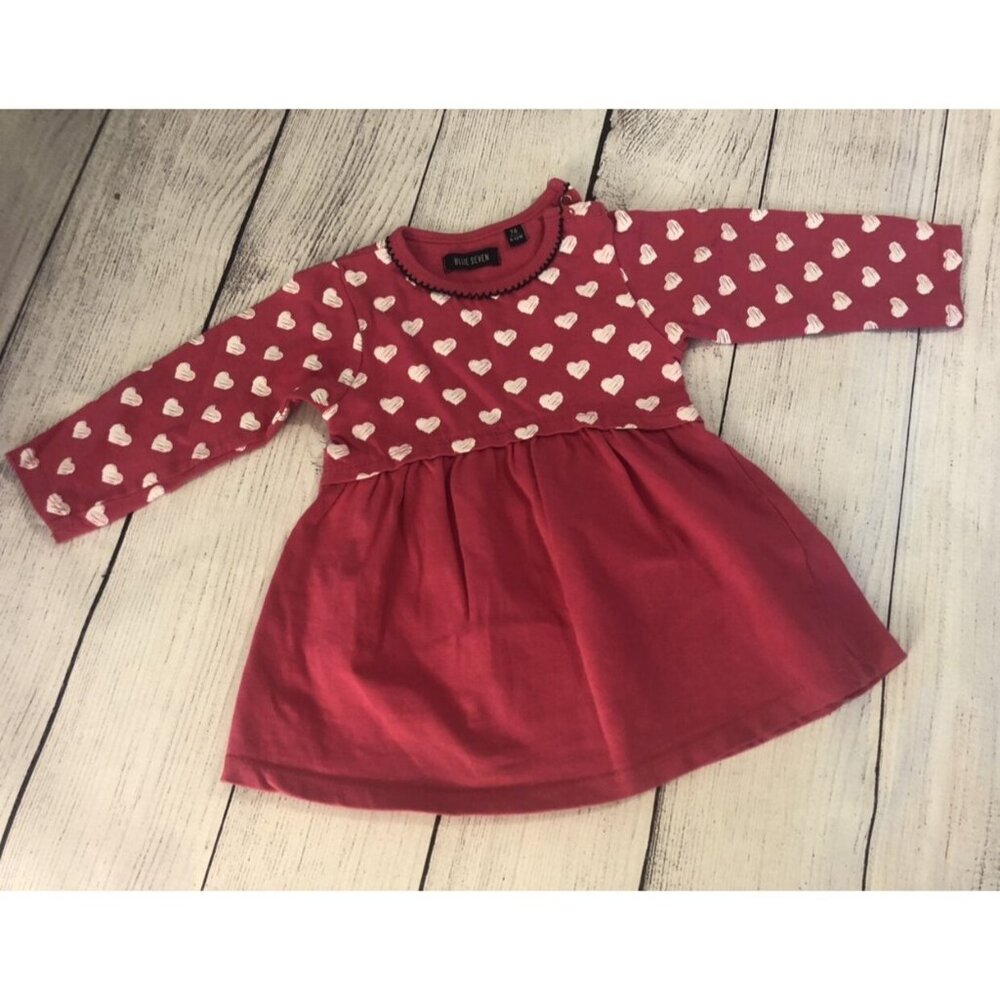 Blue Seven Heart Dresss 9–12M